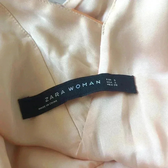 Zara Pink and Peach Floral Maxi V-Neck Dress - Picture 9 of 10